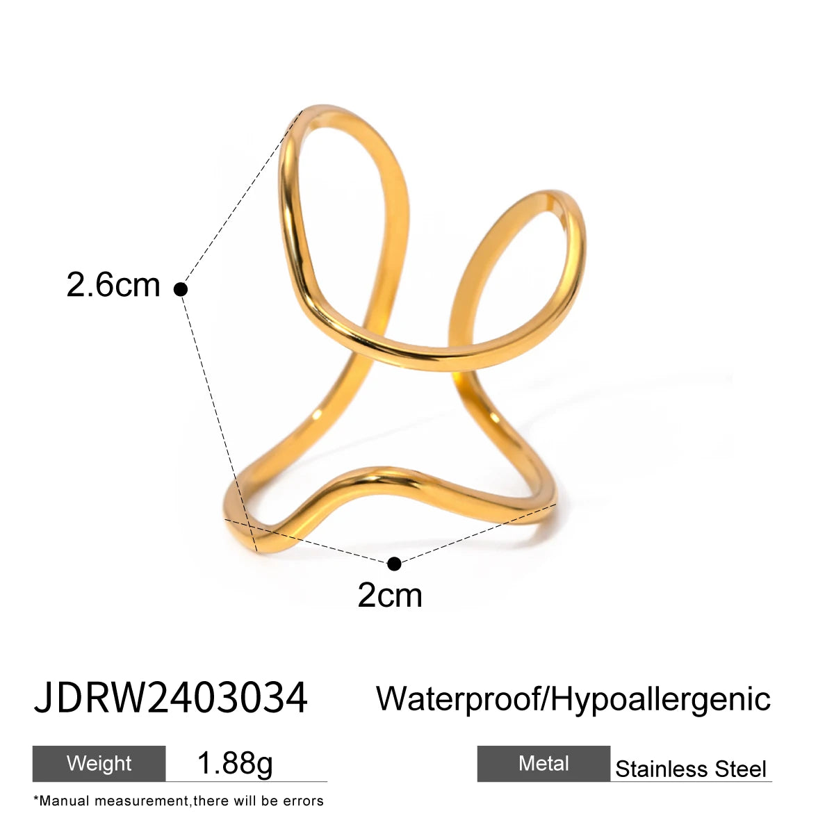 Uworld Fashion Geometric Open Ring Stacked Irregular Ring Women's Accessories Party Festival Accessories