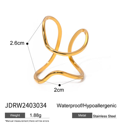 Uworld Fashion Geometric Open Ring Stacked Irregular Ring Women's Accessories Party Festival Accessories