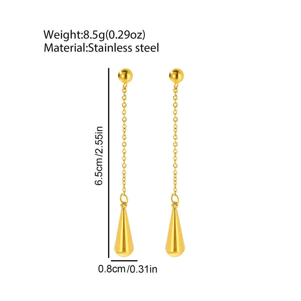 woiwoi Stainless steel earrings drop models chain pendant earrings ladies exquisite temperament simple jewelry banquet matching