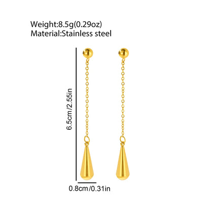 woiwoi Stainless steel earrings drop models chain pendant earrings ladies exquisite temperament simple jewelry banquet matching