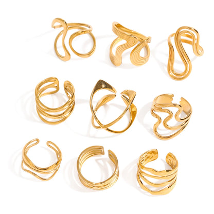 Uworld Fashion Geometric Open Ring Stacked Irregular Ring Women's Accessories Party Festival Accessories