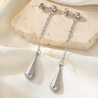 woiwoi Stainless steel earrings drop models chain pendant earrings ladies exquisite temperament simple jewelry banquet matching