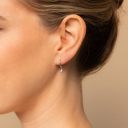 Dangling Hoop Earrings by Caitlyn Minimalist • Dainty Diamond Charm Earrings • Minimalist Huggie Hoops • Gifts for Her